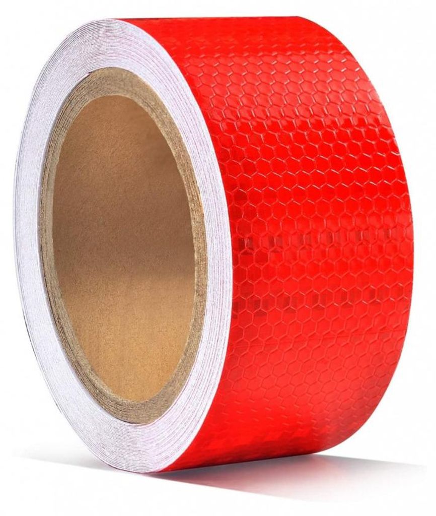 Reflektierendes selbstklebendes Folienband mit hoher photometrischer Leistung, 5 m x 5 cm, rot