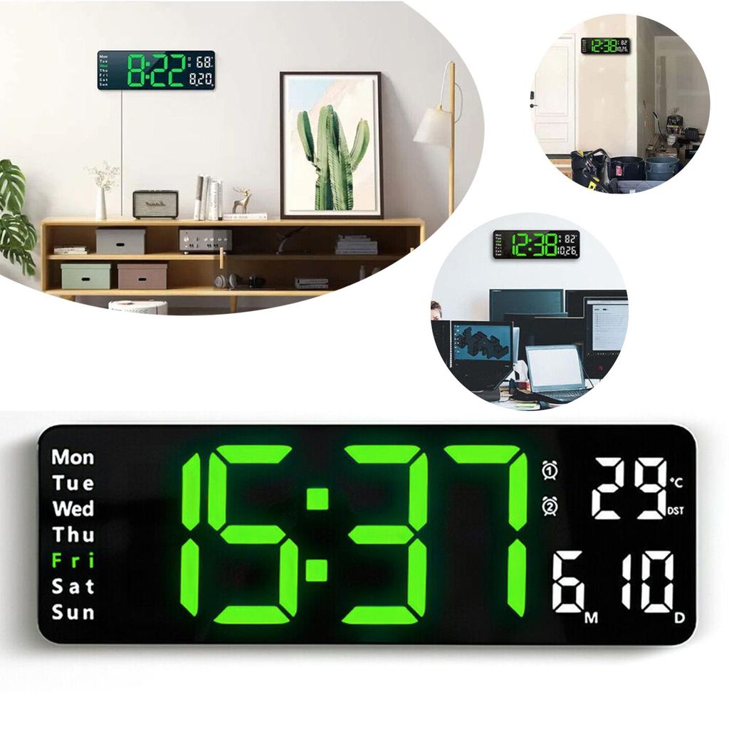 Digitale Wanduhr, Digitaluhr Wanduhr Wecker mit Produktbild 