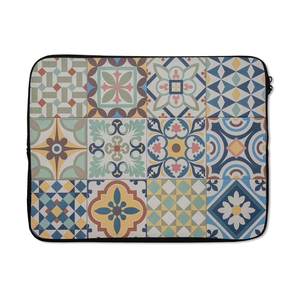 MuchoWow Laptop Hülle 15 Zoll Vintage - Blumen - Design - Figuren Laptoptasche - Laptoptasche - Sleeve - Rundum-Schutz