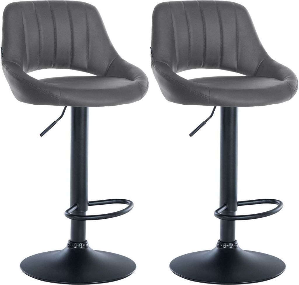 2er Set Barhocker Milet Kunstleder B grau