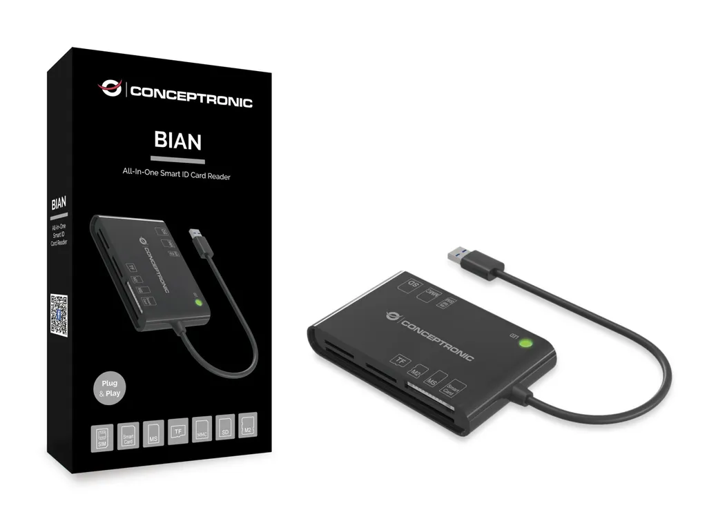 Conceptronic Lettore Smart Card CIE e CNS All-In-One Nero USB - 3