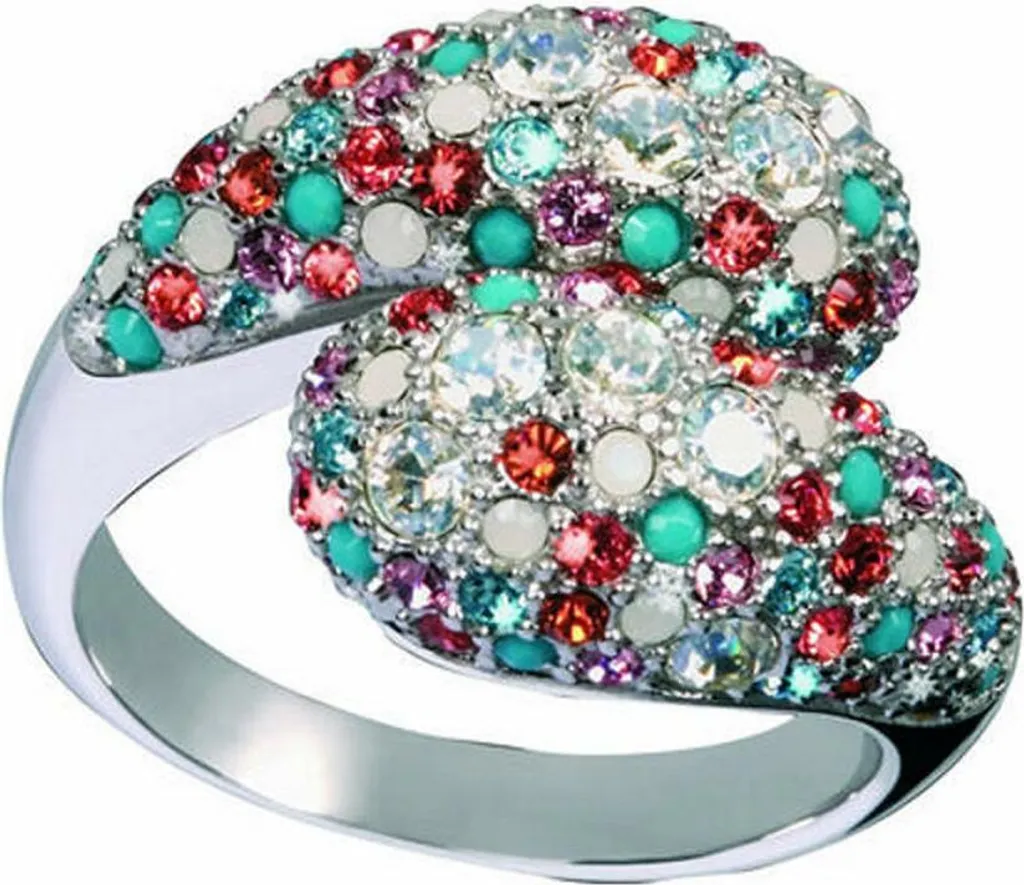 Anello Donna Glamour GR33-24 Argento e Cristalli Swarovski 19mm