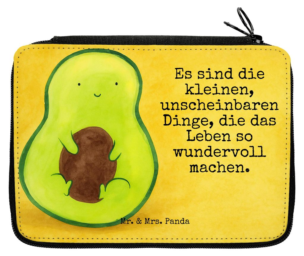 Mr. & Mrs. Panda Bleistiftetui Avocado Kern Design - Weiß - Geschenk, Spruch Leben, Etui, Mäppchen, Stifte, Frucht, Pflanze, Malmappe, Baby, Fede...
