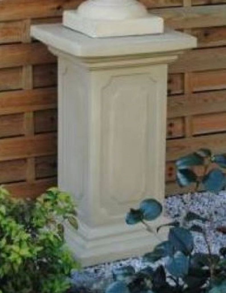 Casa Padrino Barock Säule Grau 39 x 39 x H. 69 cm - Prunkvolle Gartensäule im Barockstil - Gartendeko Stein Säule - Barock Garten & Terrassen De...