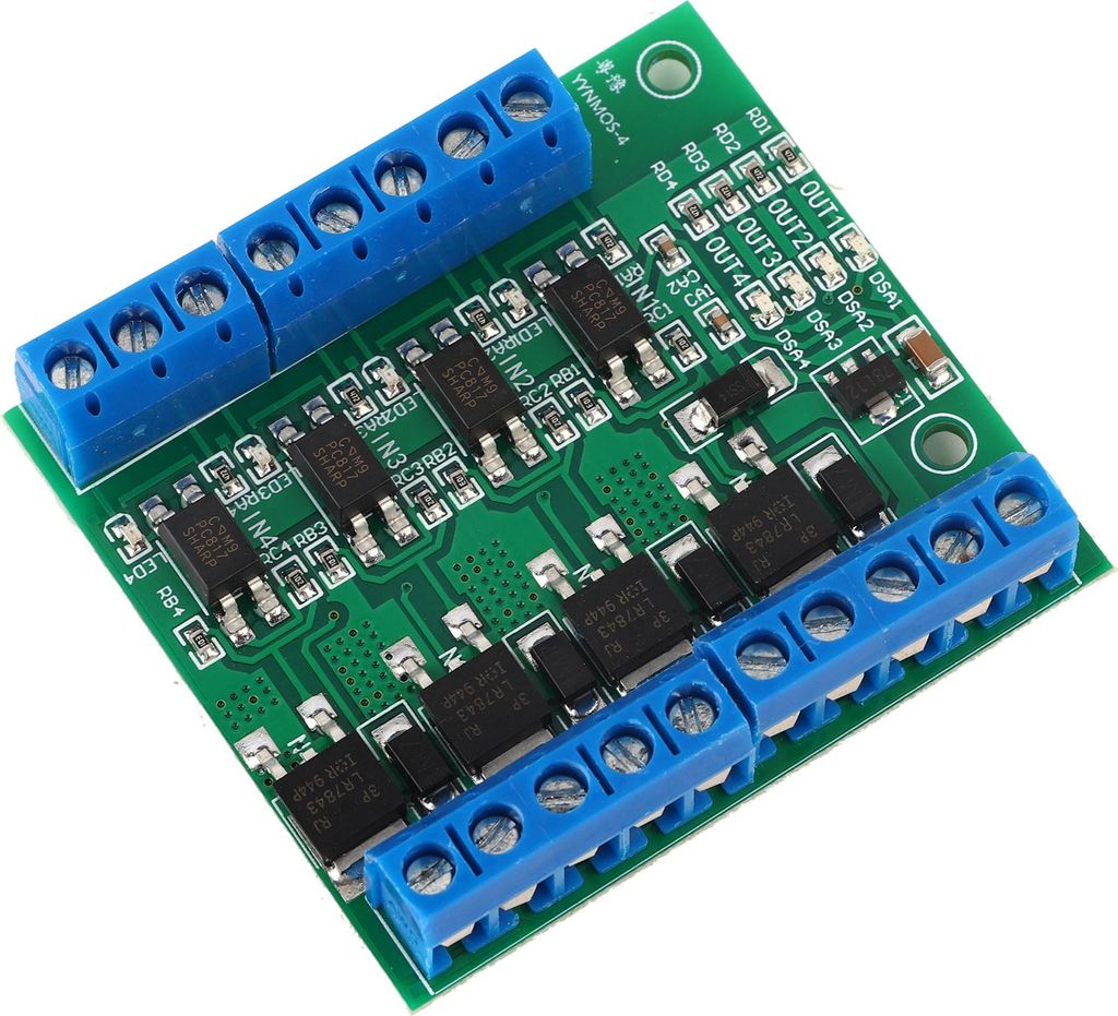 PWM 4-Kanal MOSFET Modul – PLC Verstärker Platine 3-20V Eingang, 3,7-27V DC Ausgang, 10A