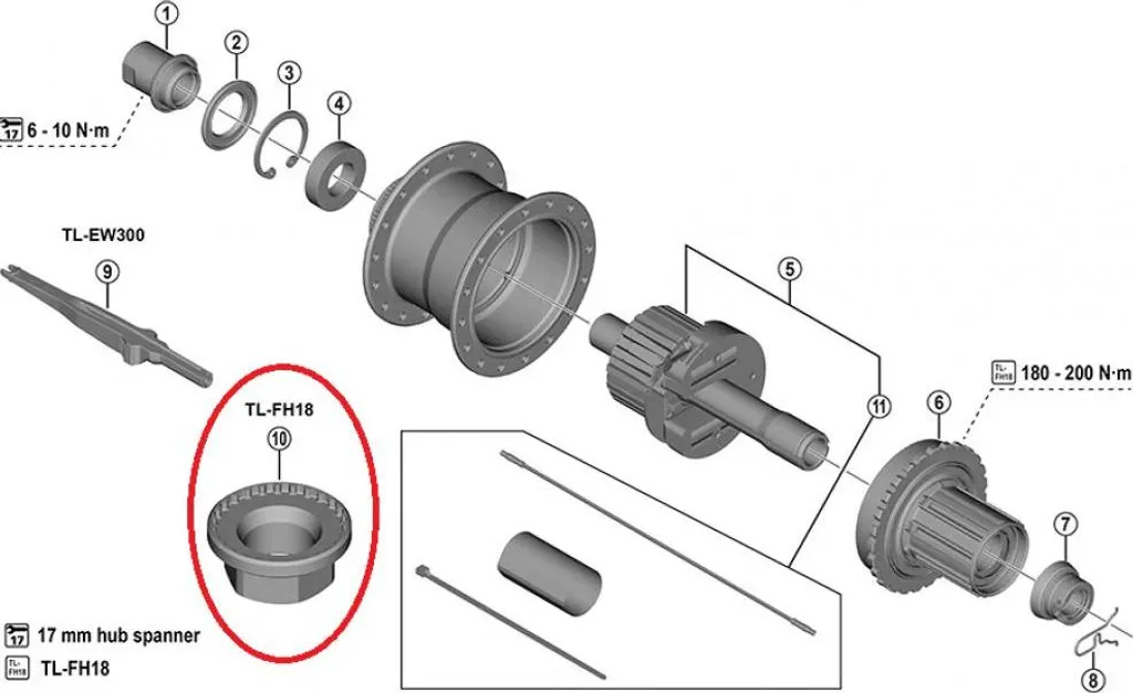 Outil SHIMANO TL-FH18 pour Entretien de Roue Libre de Vélo Route et VTT