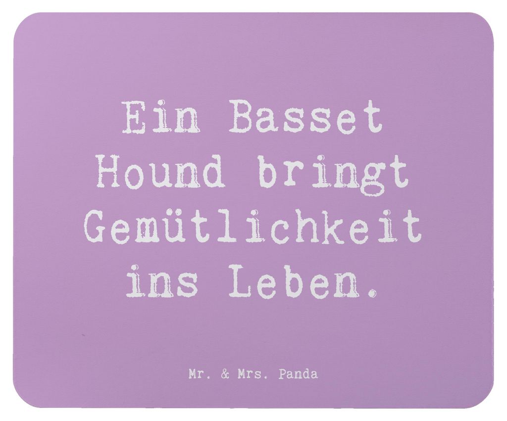 Mr. & Mrs. Panda Mousepad Spruch Basset Hound Gemütlichkeit - Lavendeltraum - Geschenk, Mouse Pad, Park, Gefährten, ruhige Stunden, Hunderasse, H...