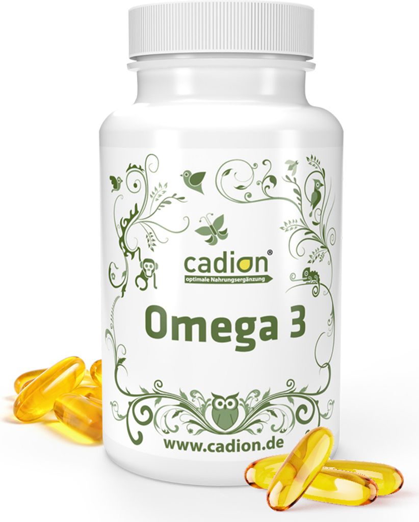 Cadion Omega 3 - Fischöl - Kapseln I 60 Softgelkapseln I EPA + DHA 2 Monat's Packung