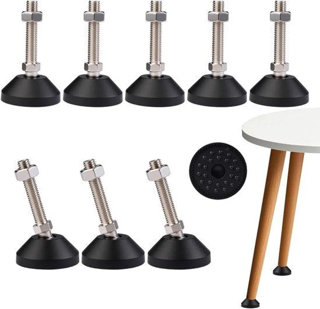Pieds de meuble M10 pivotants : Solution pour sols inégaux - 8 pcs