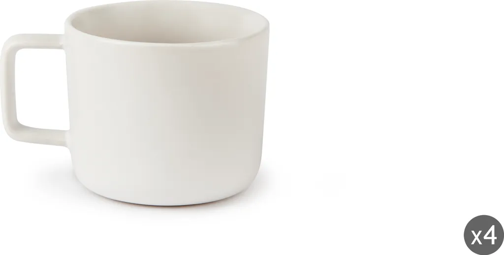 Set 4 Tazze Tè Excelsa Nordic Bianco 21 Cl | Stoneware Alta Resistenza