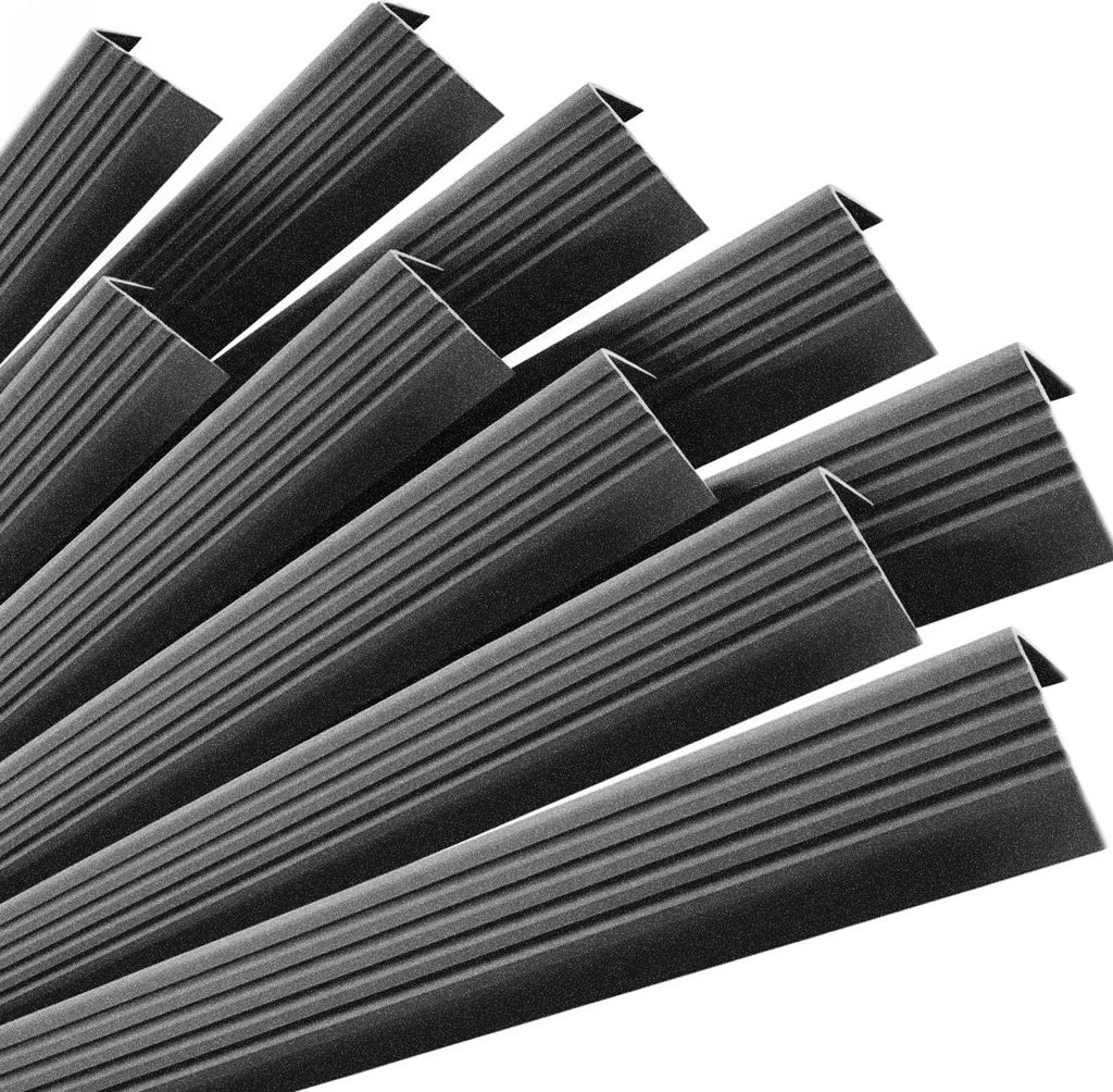 Set: Rutschfeste Treppenprofile mit Kleber, schwarz-silber, 50x42 mm, 100 cm, 50x42 mm, 100 cm - Quest