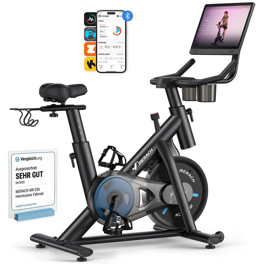 Heimtrainer Fahhrad für Zuhause, leises Fitnessbike mit Produktbild 