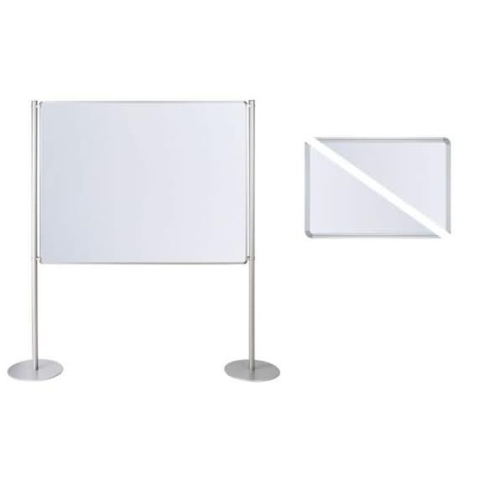 Stellwand-Set Grundelement beidseitig Tellerfuß Emaille B2000xH1200mm weiß