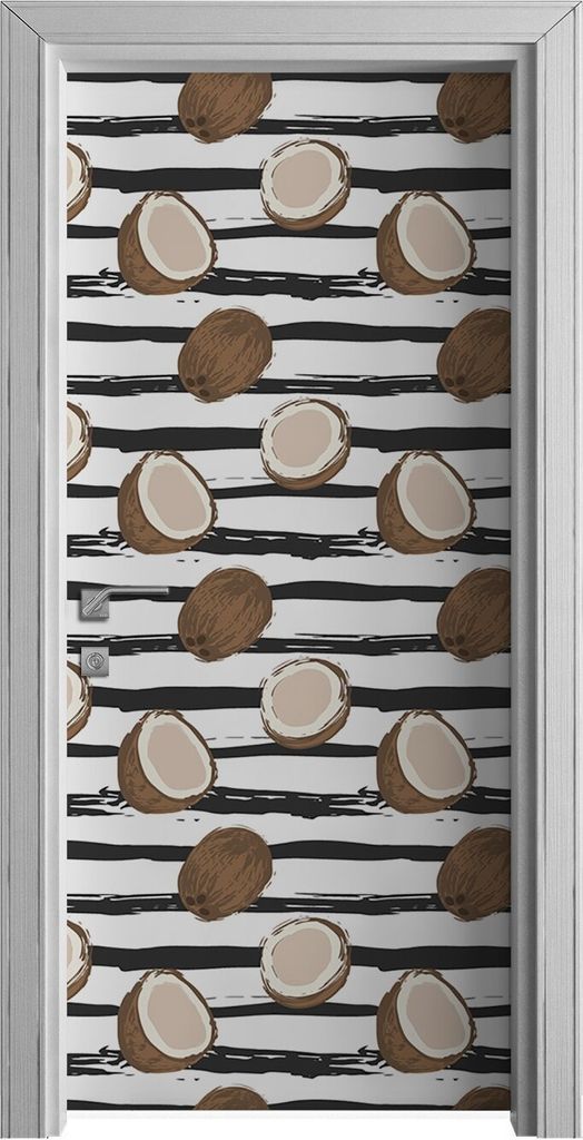 Tür Selbstklebende 90x210 cm Türfolie Türtapete Klebefolie - Kokosnüsse