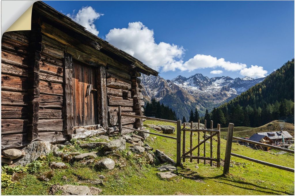 ARTland Wandbild, selbstklebend Alte Berghütte, Steiermark, Österreich Größe: 60x40 cm