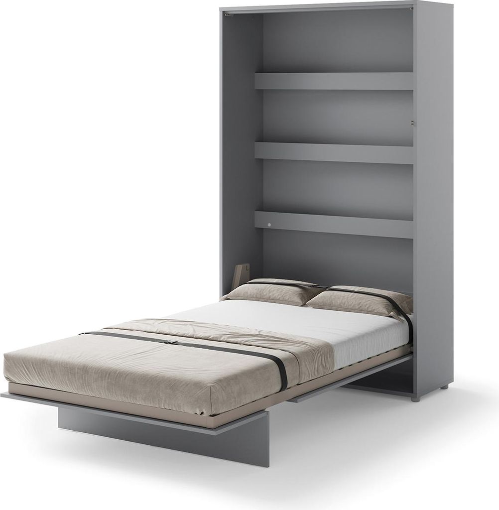 Schrankbett 120 x 200 Vertikal BC-02 Grau LENART BED CONCEPT Wandklappbett