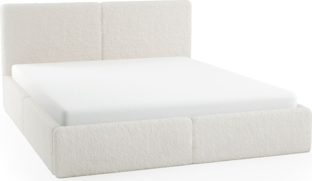 FEDVE Polsterbett Doppelbett Riberia Slim Bett mit Bettkasten 160x200