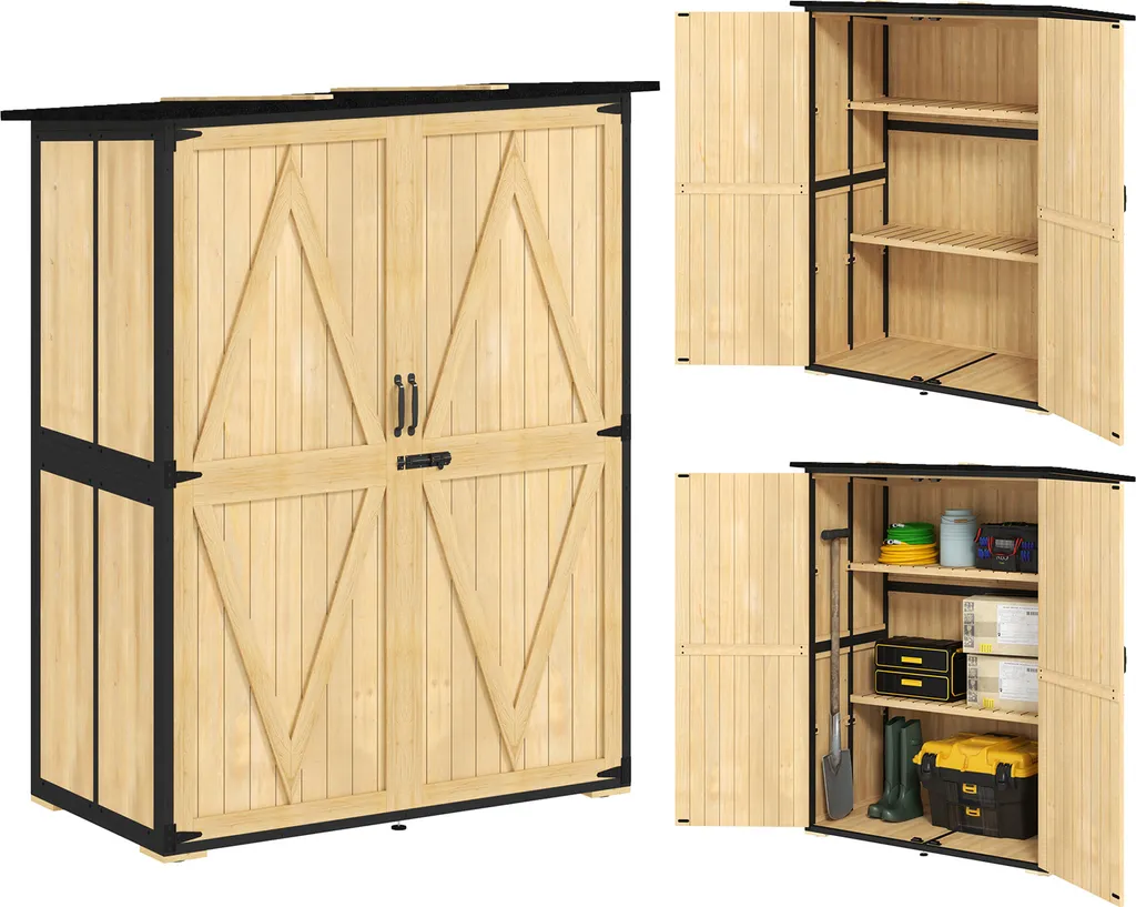 Cabane de rangement pour outils de jardinage Outsunny en bois