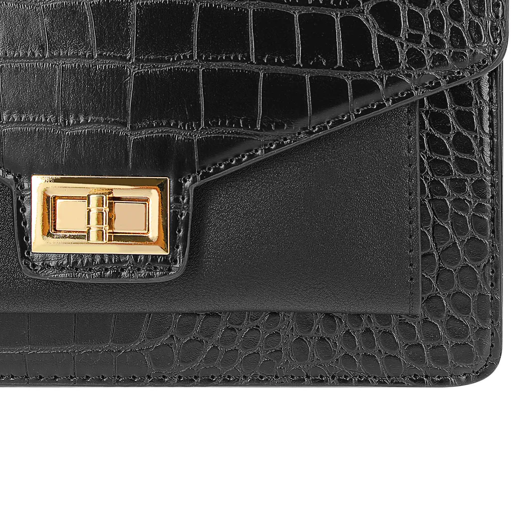 Regalo Donna: Borsa Gallantry Nera Coccodrillo | Elegante e Trendy - 5