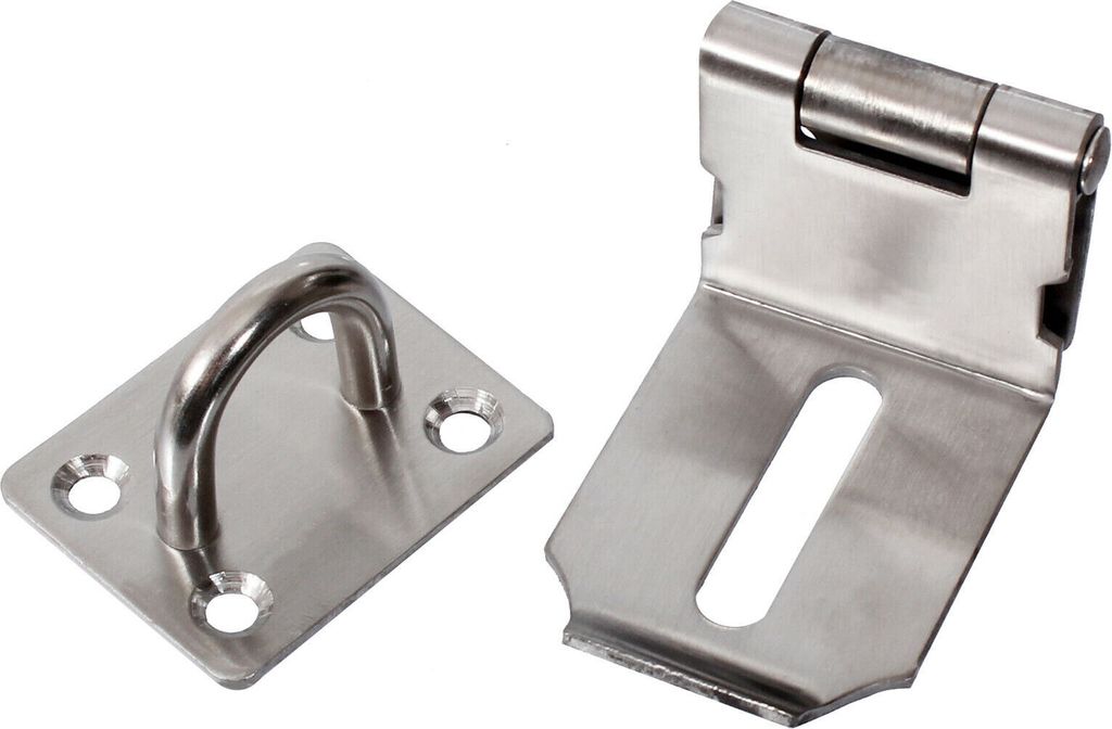 Edelstahl Überfalle 90° Grad Winkel Vorhängeschloss Türbeschlag Keller Schloss 55x40mm