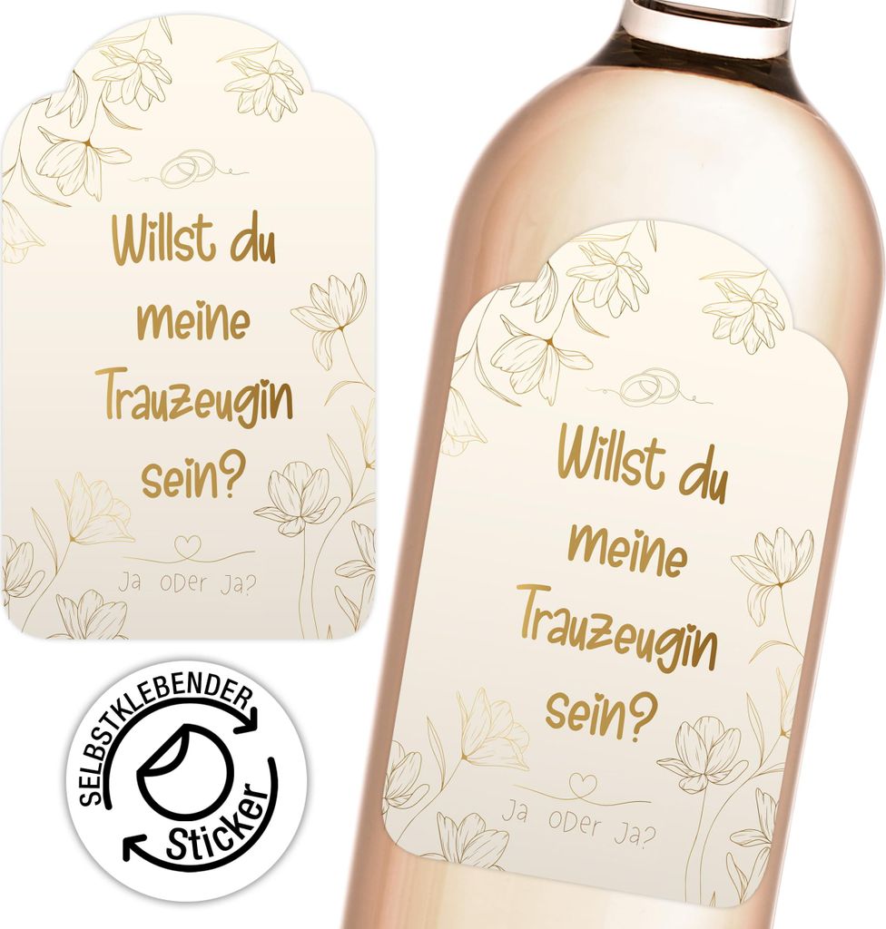 Sticker „Willst du meine Trauzeugin sein?“ – originelle Geschenkidee für Frauen Flaschenaufkleber als Überraschung für die Trauzeugin · T...
