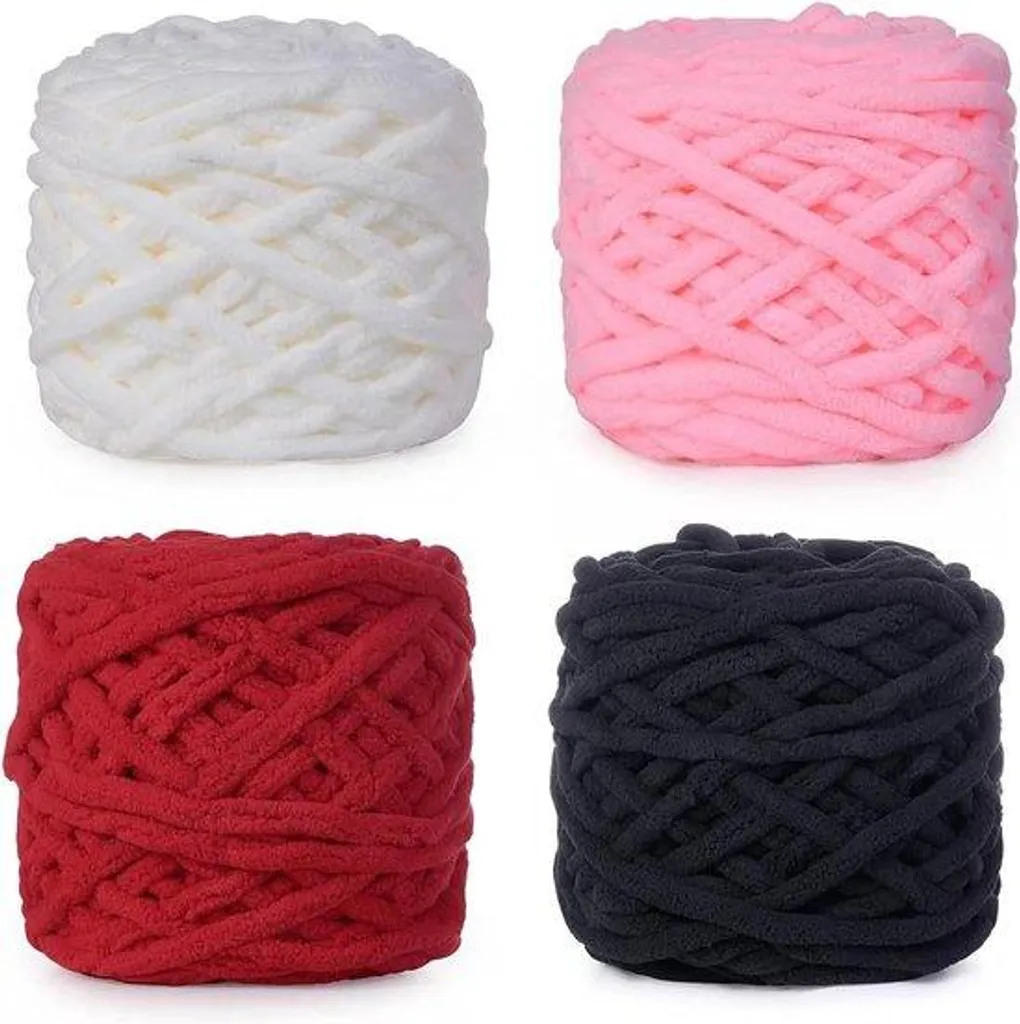 Lot de 4 pelotes de 100g de laine douce pour tricot et crochet manuel