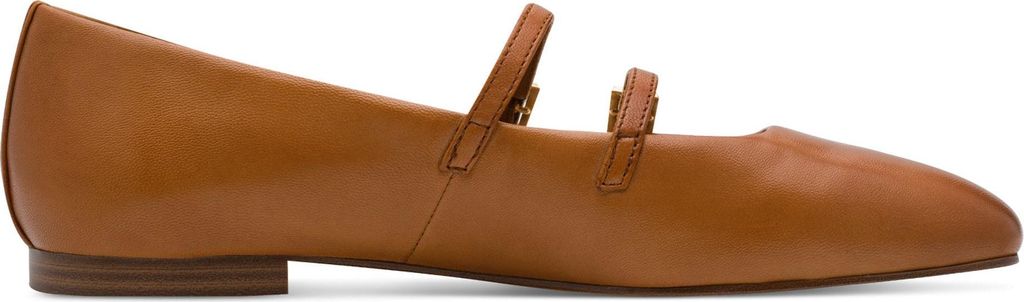 Tamaris Damen Riemchenballerina mit zwei Riemen und Karree Spitze 1-22142-44, Größe:41 EU, Farbe:Braun