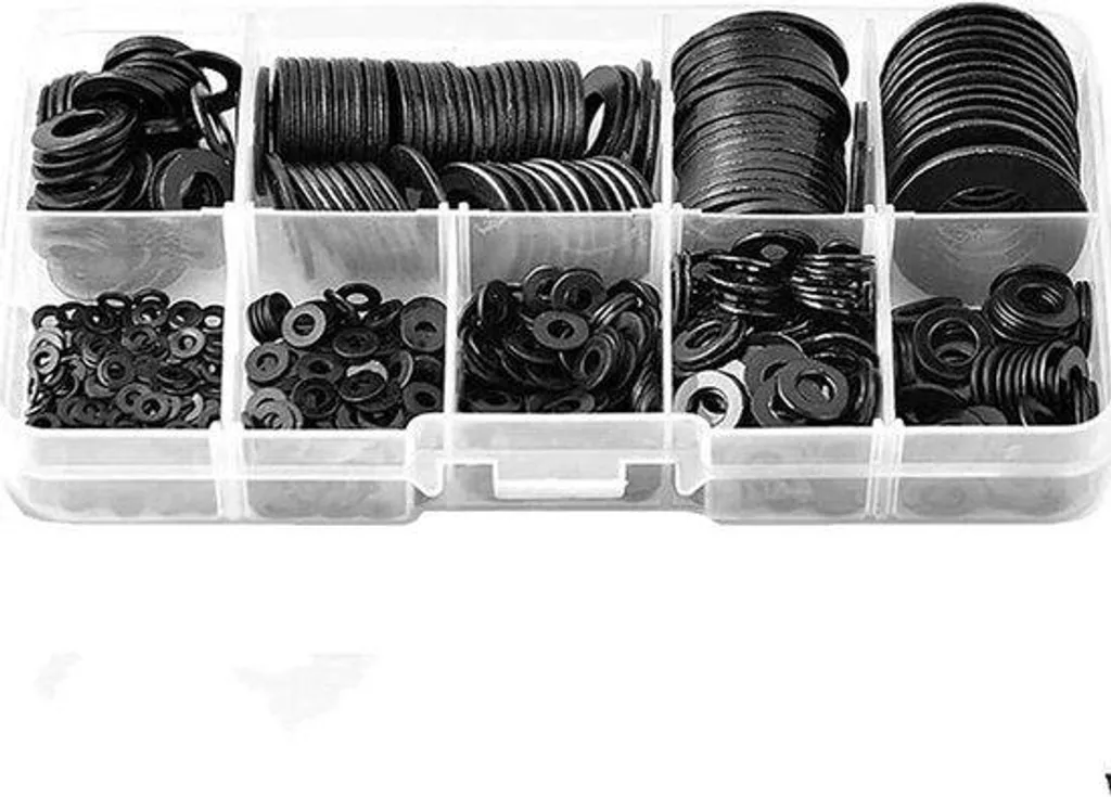 Anneaux métalliques plats M2-M12 noirs - Finition haute résistance
