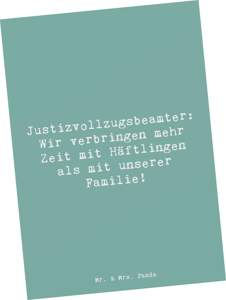 Mr. & Mrs. Panda Postkarte Spruch Justizvollzugsbeamte Zeit - Meeresbrise - Geschenk, Berater, personalisierte Geschenke, Durchsetzungsvermögen, F...