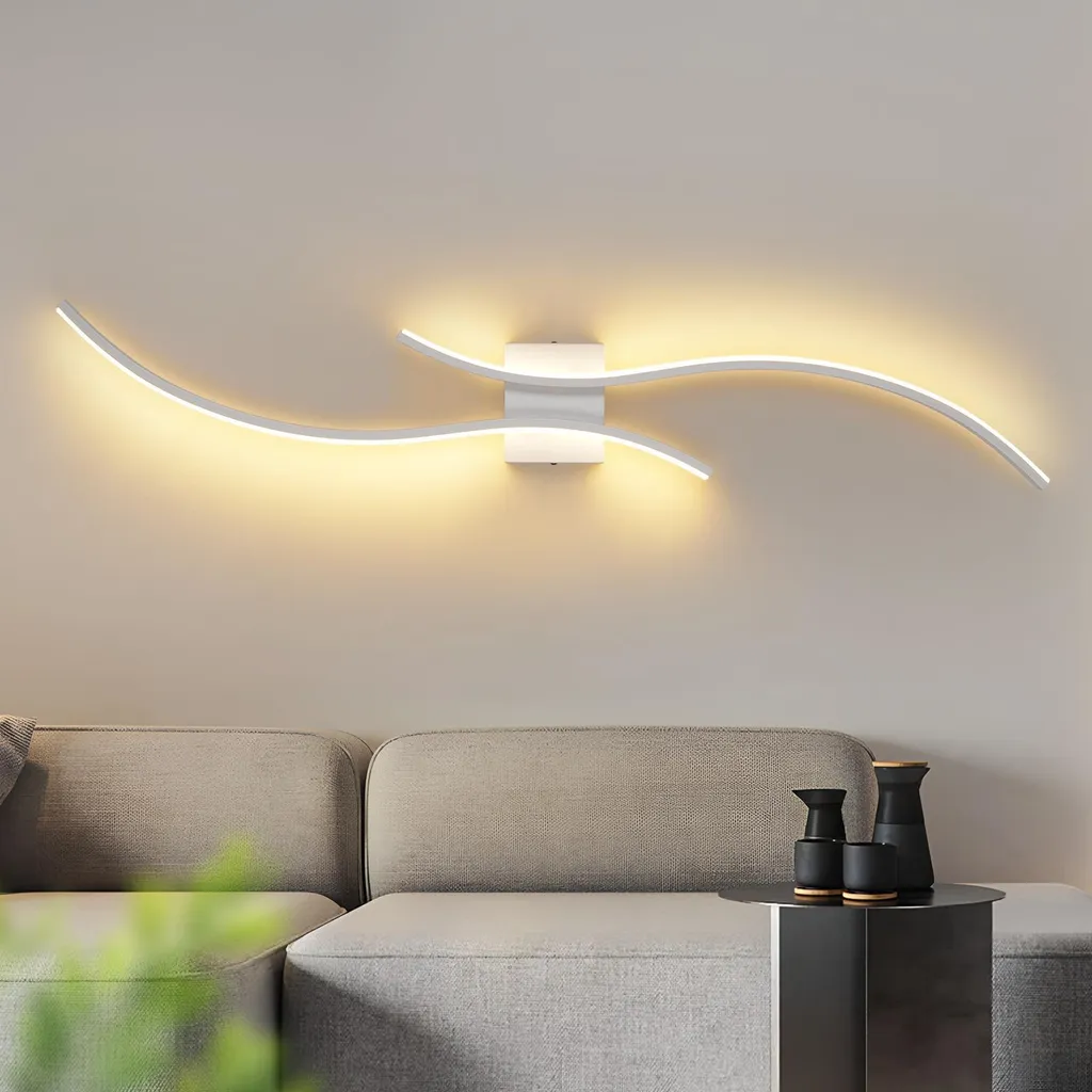 ZMH Lampada Parete Bianca LED 14W 100cm - Luce Calda per la Casa
