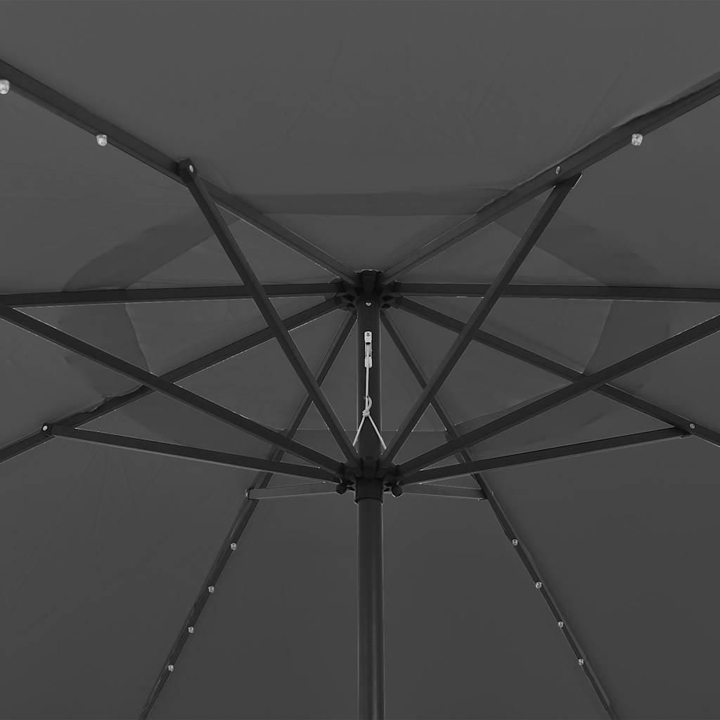 vidaXL Parasol met LED-verlichting, 400 cm, antraciet Productafbeelding 
