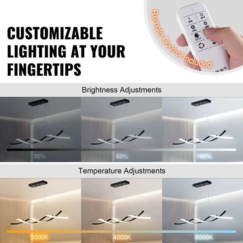 Lustre LED avec Télécommande : Dites Adieu à l'Éclairage Fixe et Terne - 2