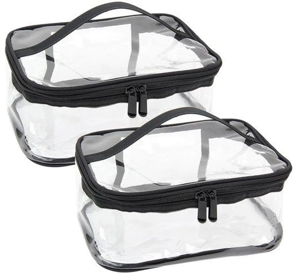Trousse de toilette étanche en PVC avec boucle de suspension lot de 2