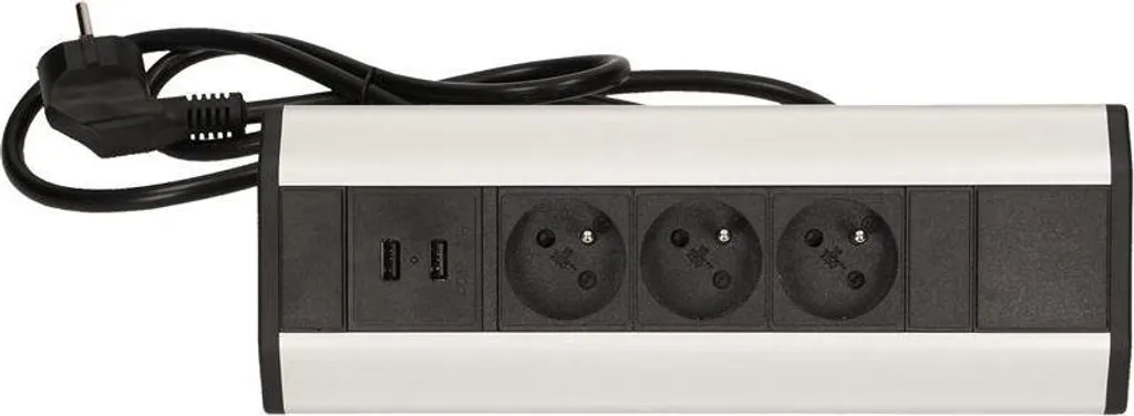 Multiprise d'angle design avec câble 1.8m et double chargeur USB intégré - 4