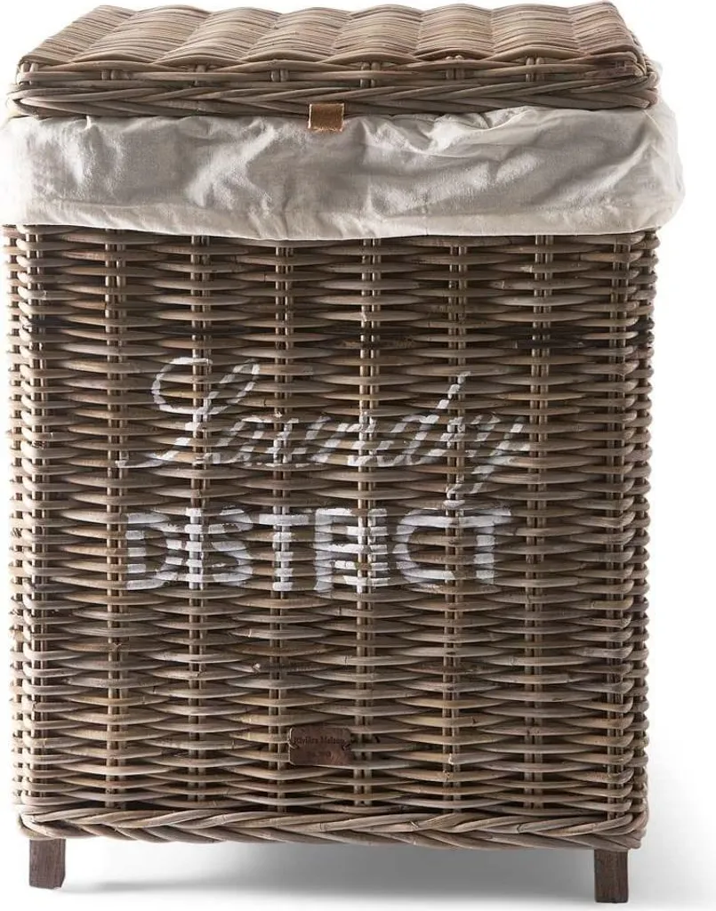 Panier à linge pour salle de bain en rotin District - Rangement Linge