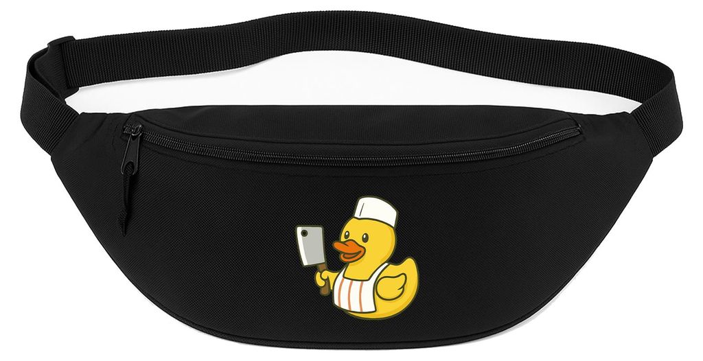 Huuraa Bauchtasche Quietscheente Metzgerei Comic Gummiente 2,5 Liter Black Polyester Crossbody Bag Geschenkidee