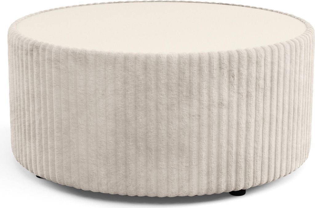 Masseno Polster-Couchtisch LINEO 89 cm Kaffetisch für Wohnzimmer Sofatisch Wohnzimmertisch Ecru