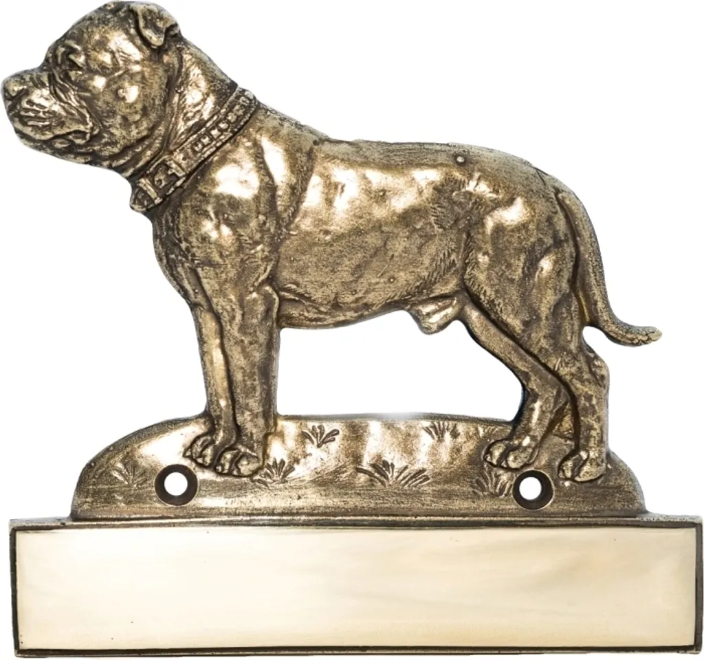 Targhetta Amstaff Art-Dog Ottone Inciso - Marchio Cane Resistente