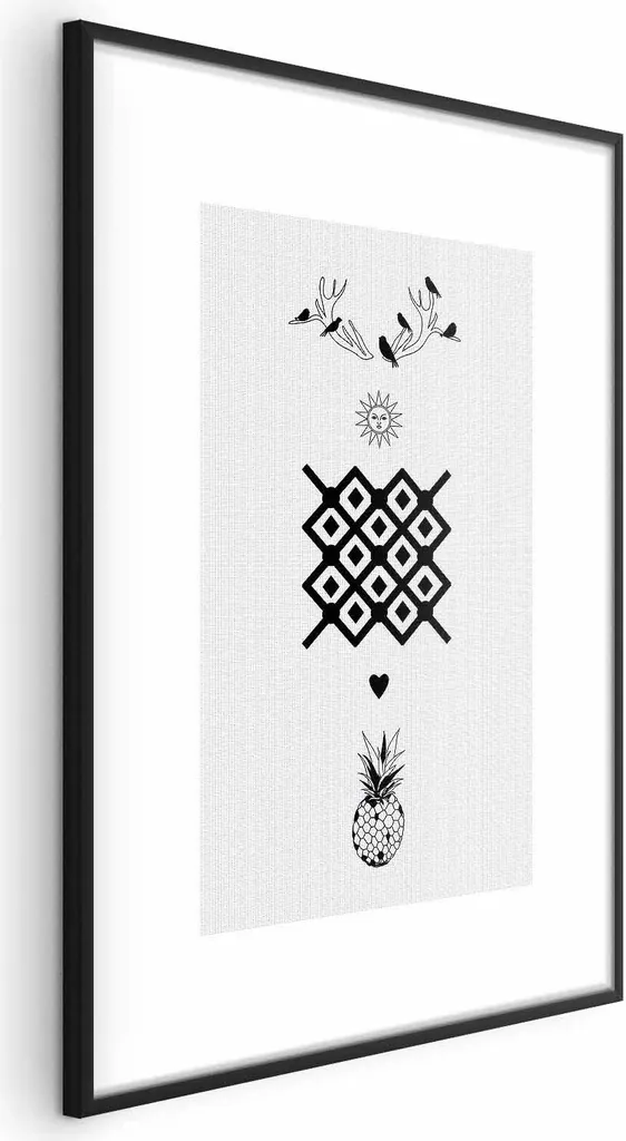 Poster Felicità 40x60 cm con cornice nera con margine