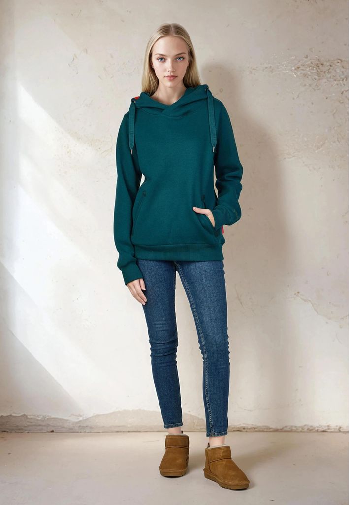 salzhaut Damen Hoodie SÜNN S Kuscheliger Kapuzenpullover für Frauen aus weichem Baumwoll-Mix – Maritimer Pullover mit dicken Kordeln – Design...