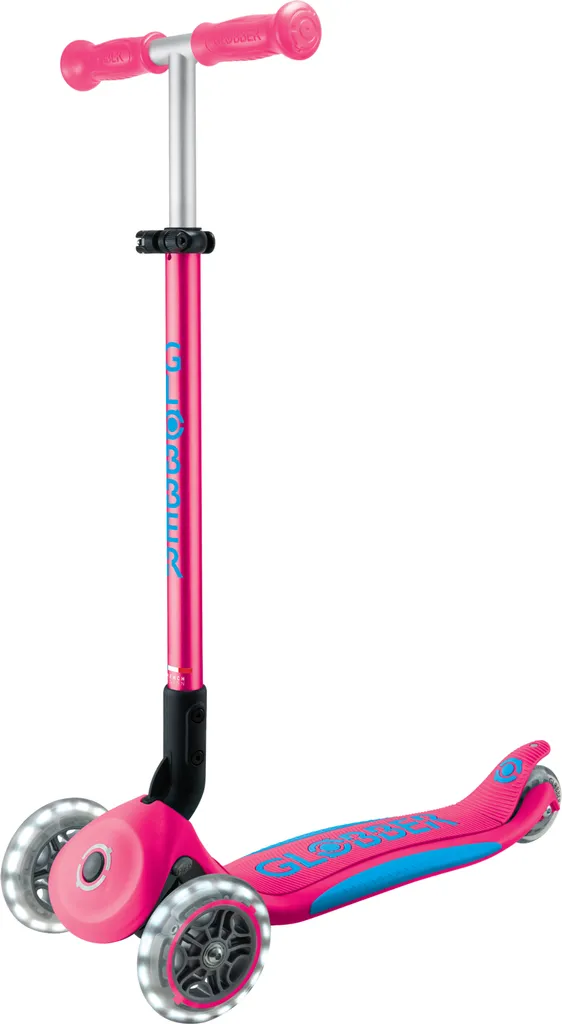 Globber Plus Lights V2 Trottinette Rose Fuchsia Pliable à Roues LED
