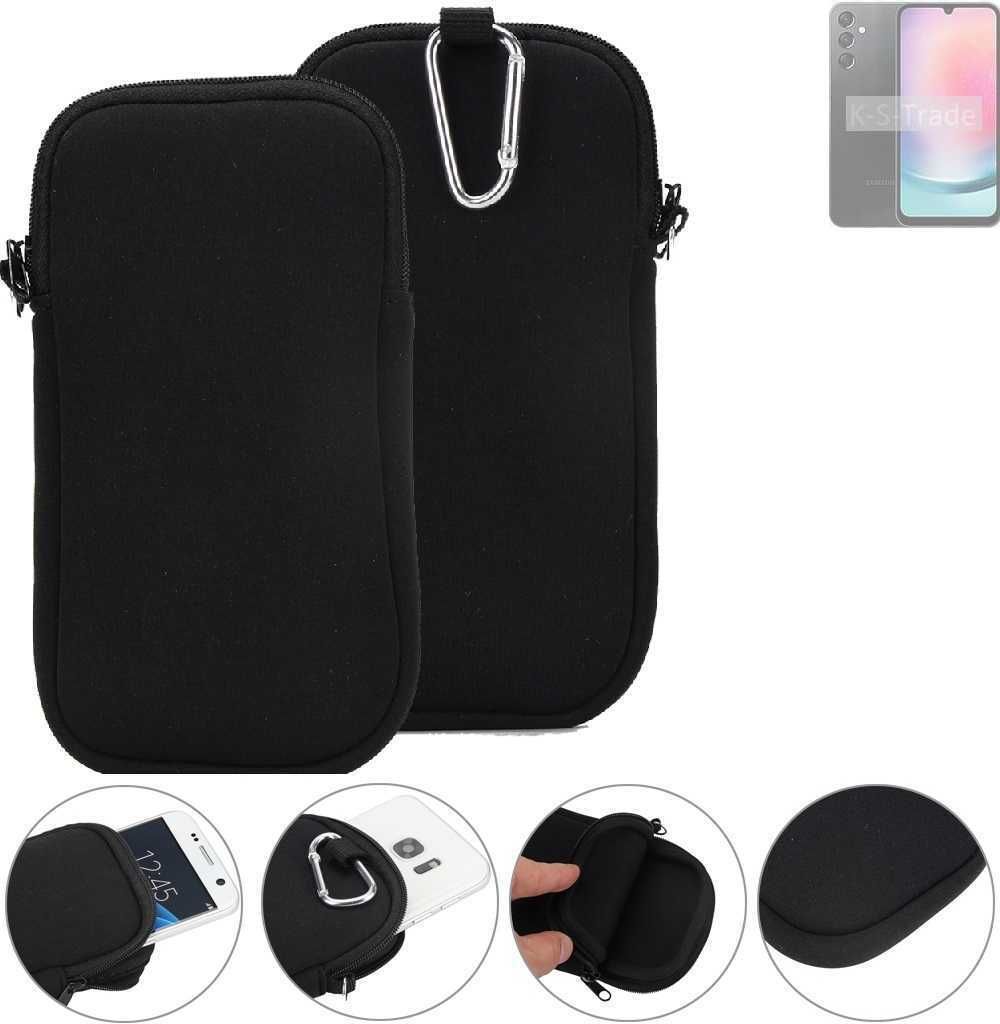 K-S-Trade Neopren-Hülle Handyhülle kompatibel mit Samsung Galaxy A24 5G Schutzhülle Neoprenhülle Sleeve Schutz-Hülle Gürtel Tasche Case Holster