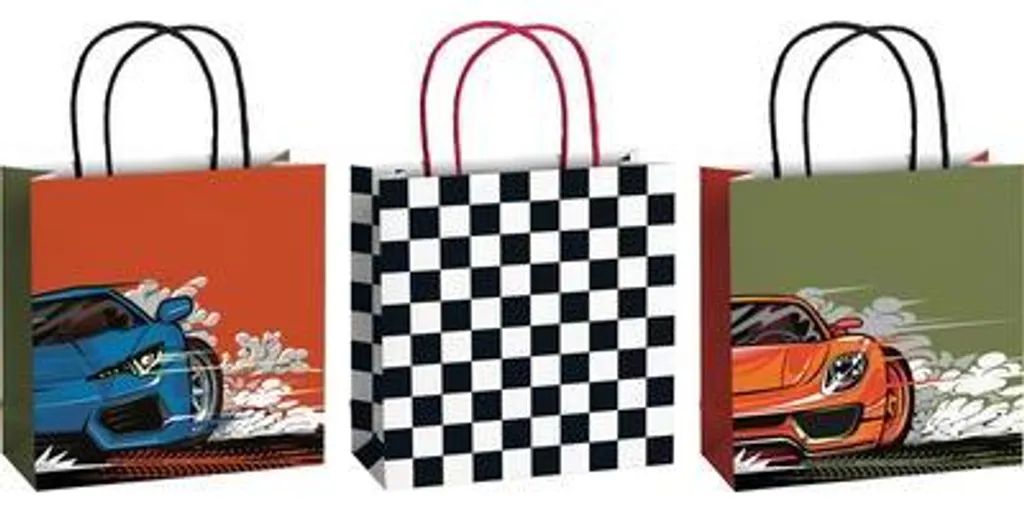 Sac cadeau rouge Stewo 20x8cm Schorsch : emballez vite et parfaitement