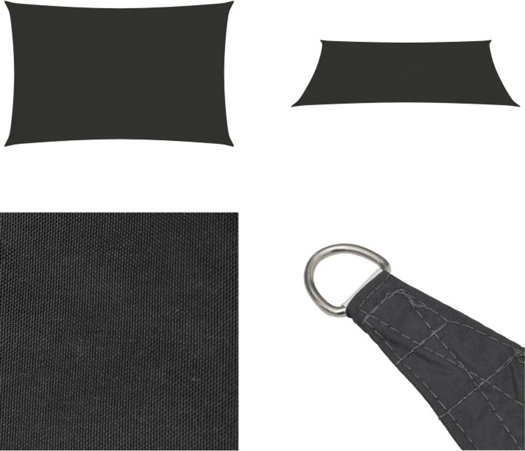 vidaXL Sonnensegel Oxford Gewebe Rechteckig 3,5x5 m Anthrazit - Sonnensegel - Sonnenschutz - Windschutz - Sonnendach