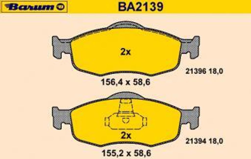 BARUM Bremsbelagsatz, Scheibenbremse Vorderachse BA2139