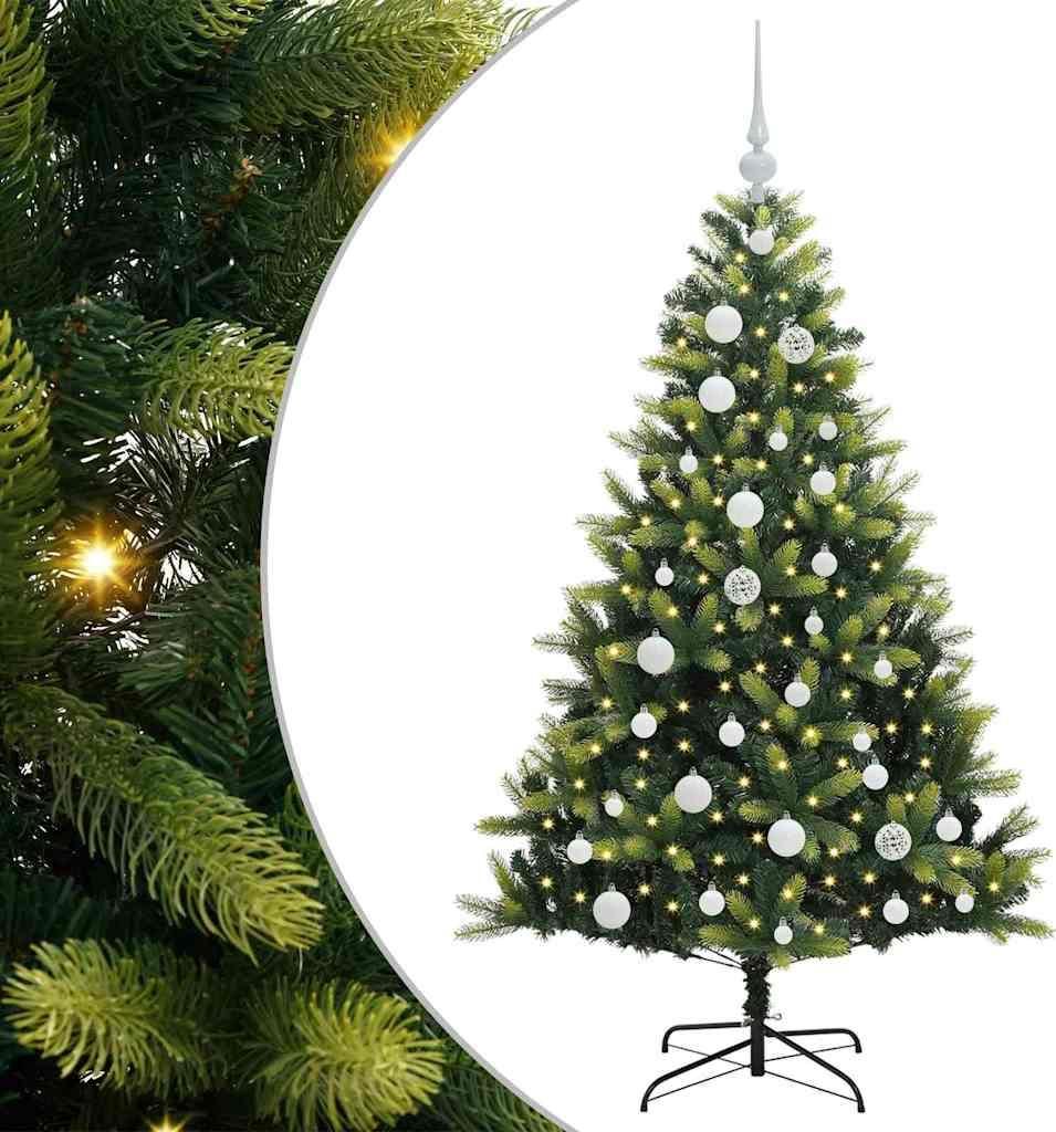 "2026 Moderne" Künstlicher geflammter Weihnachtsbaum 150 LEDs Grün 120cm - Künstliche Weihnachtsbäume CC826617