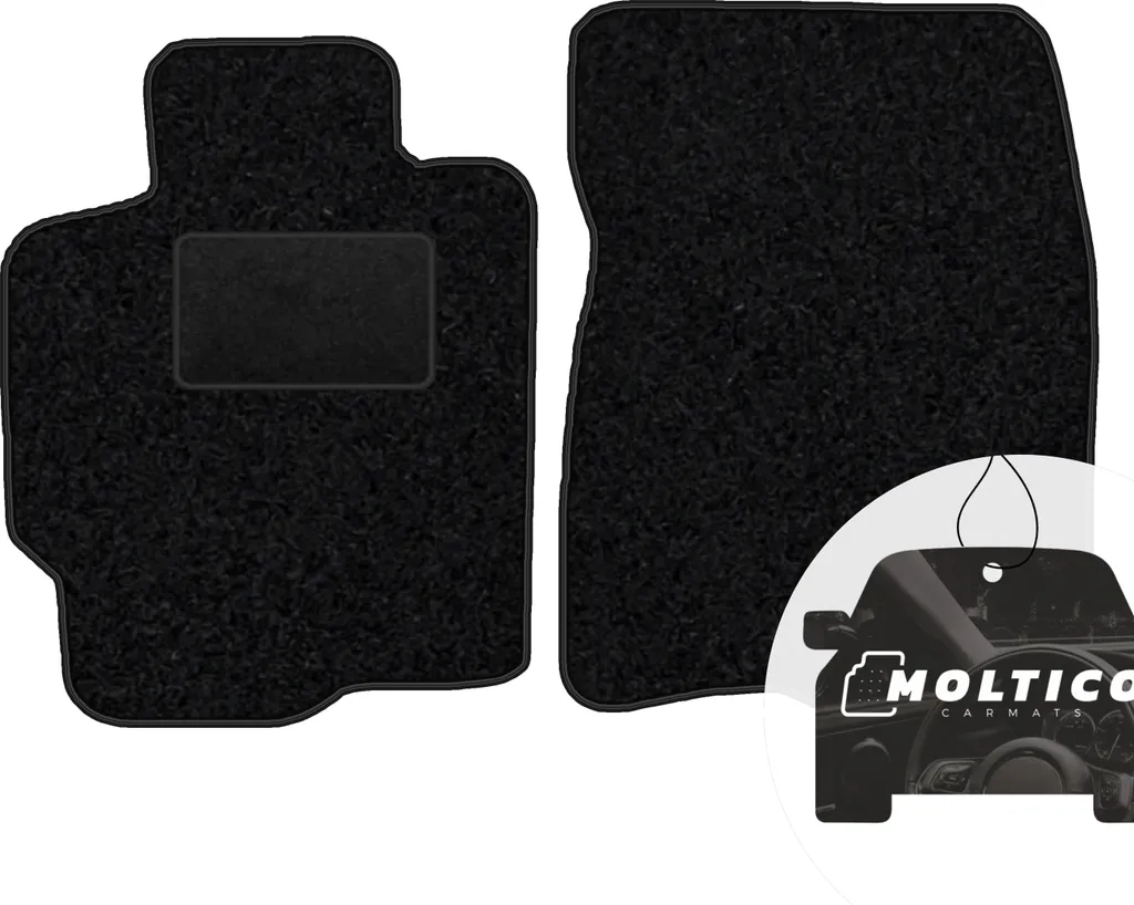 moto-MOLTICO tappetini anteriori auto velours tappetini auto nero set tappetini 2 pezzi adatto per Mazda 323 BJ 1998-2003