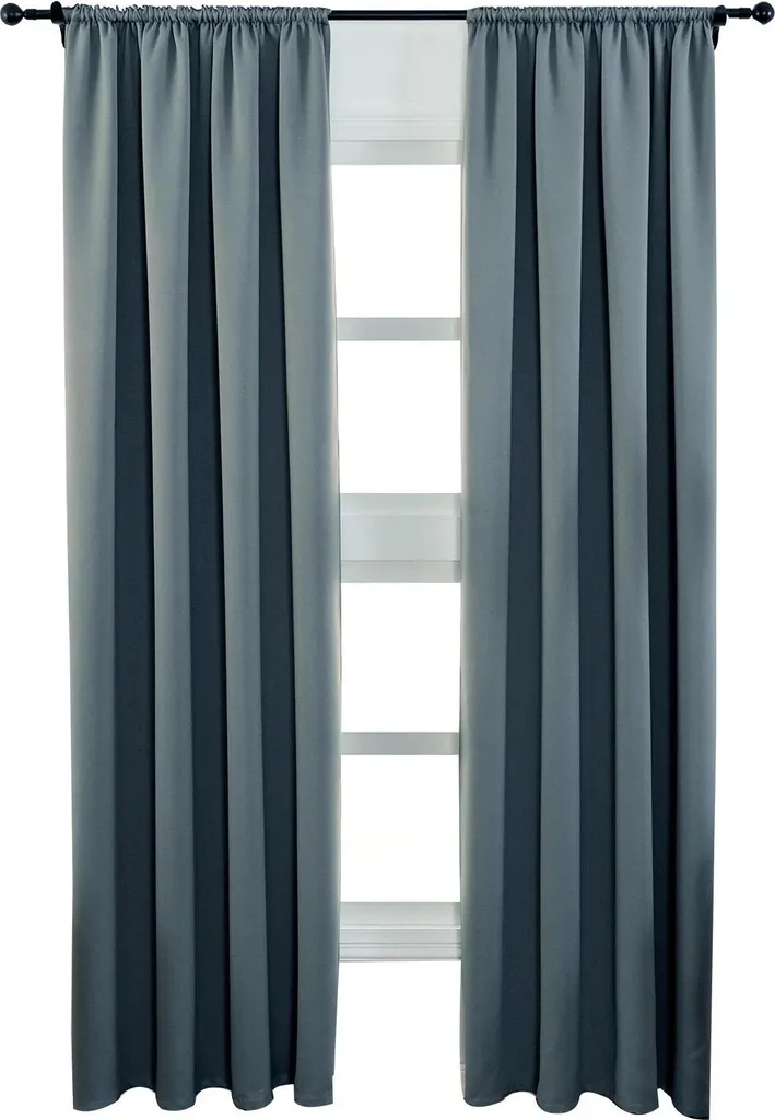 Rideaux occultants blancs - lot de 2 avec ruban à froncer - 300x140 cm