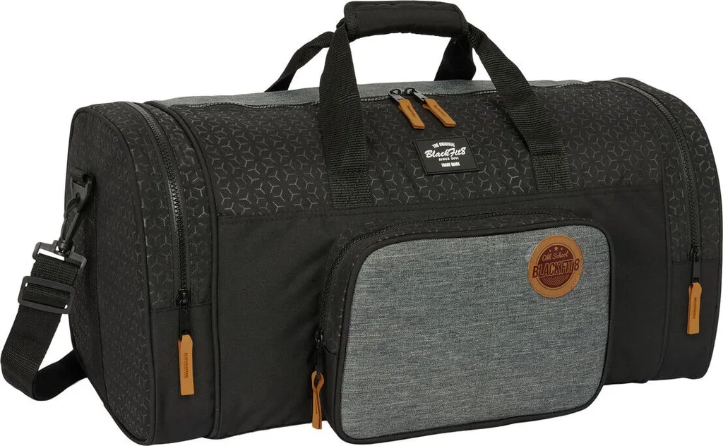 Grand sac de sport BlackFit8 55cm - Finition Old School Noir et Gris