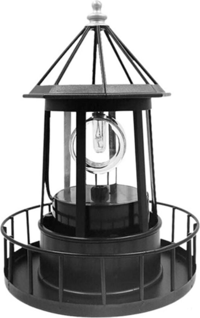 Solarbetriebener Leuchtturm, wasserdichte LED-Solar-Drehleuchte für die Garten- und Hofdekoration